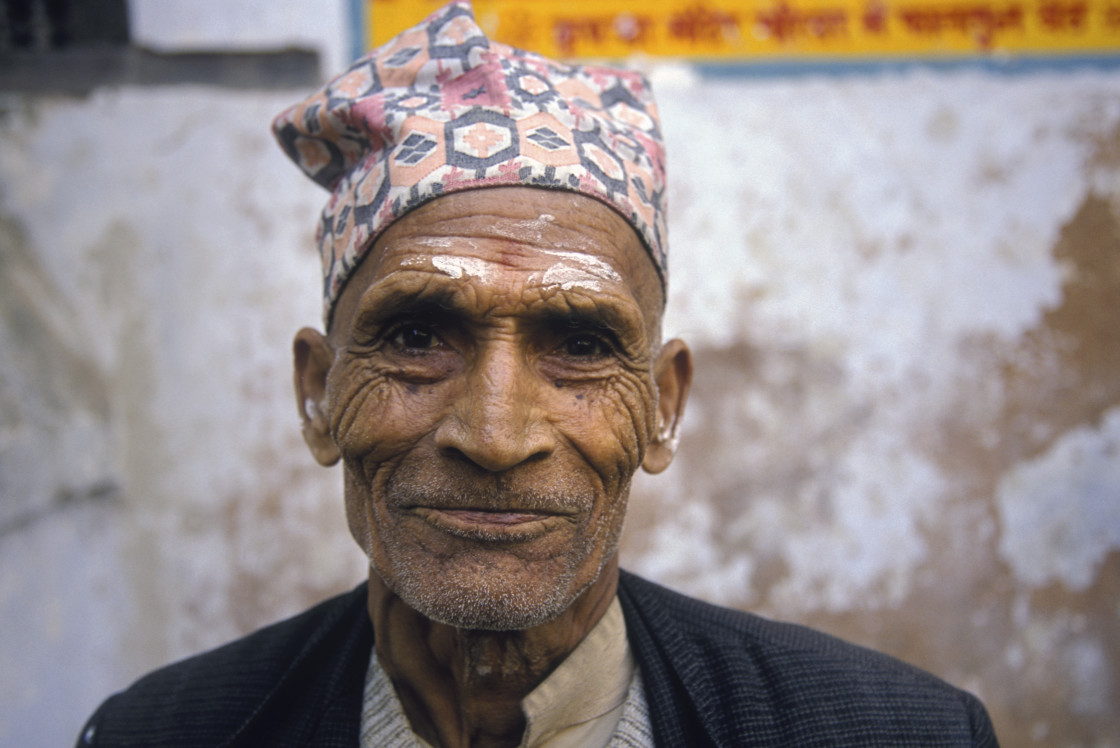 "Portrait of Nepali Man, India" stock image