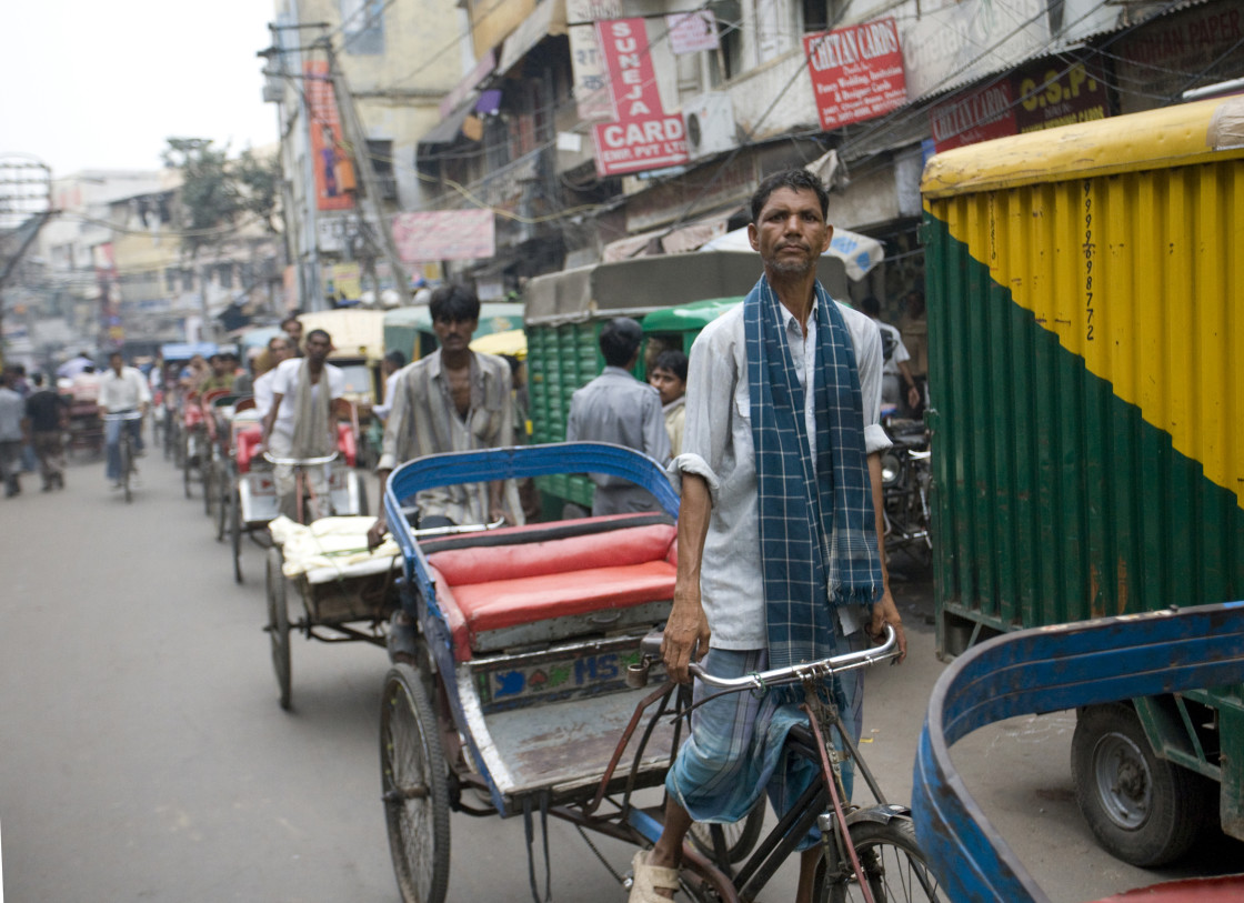 "Rickshaw drivers, Old Delhi_G3T7373" stock image