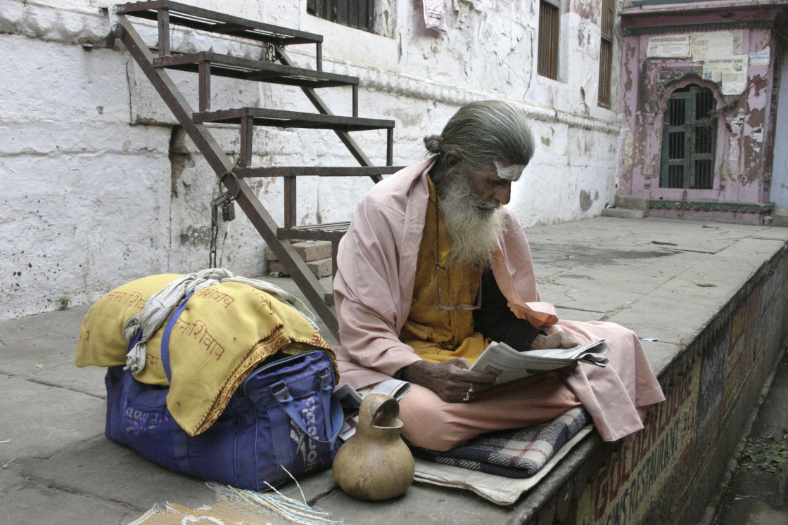 "Sadhus, Varnasi, India" stock image