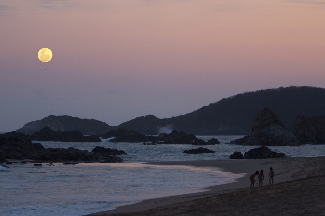 "Sunset on coast, Goa, India" stock image