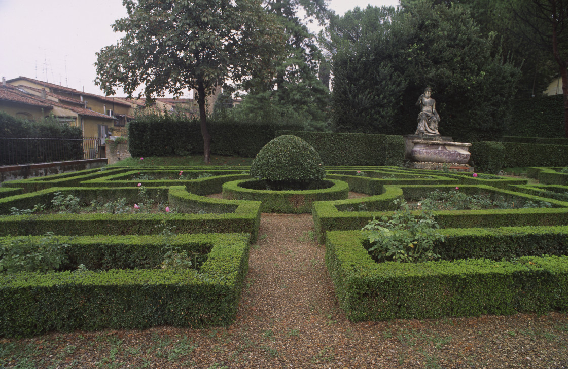 "Sculptured Hedge garden, Florence, Italy" stock image