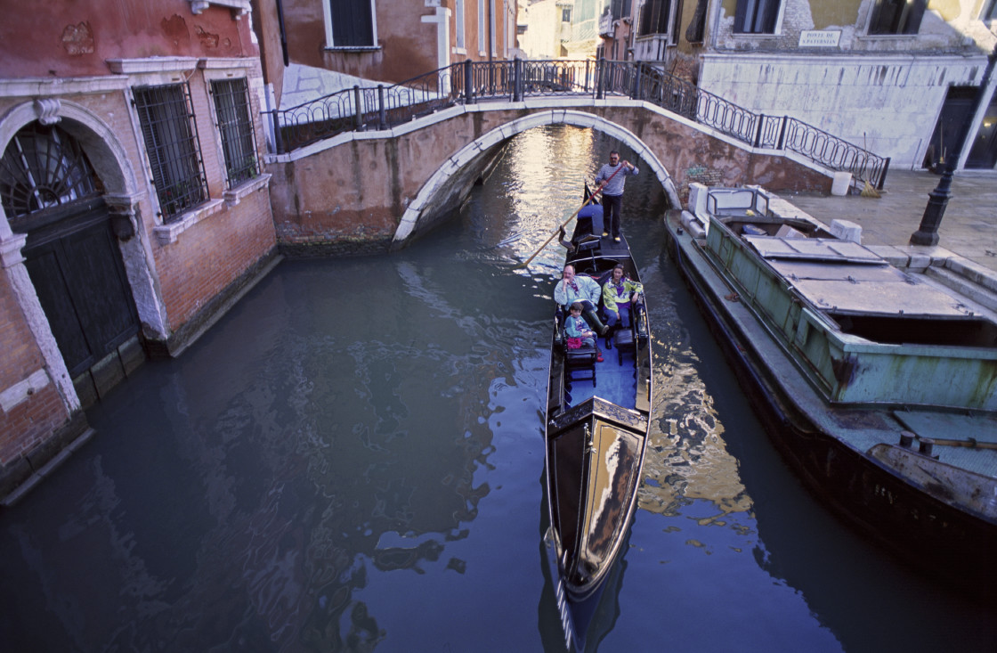 "Tourists on Gondola, Venice, Italy" stock image