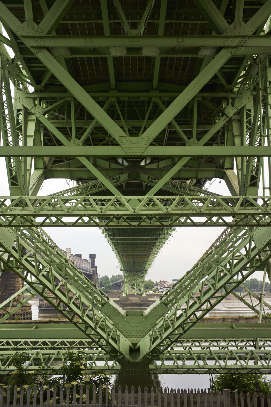 "Underneath bridge at Runcorn" stock image