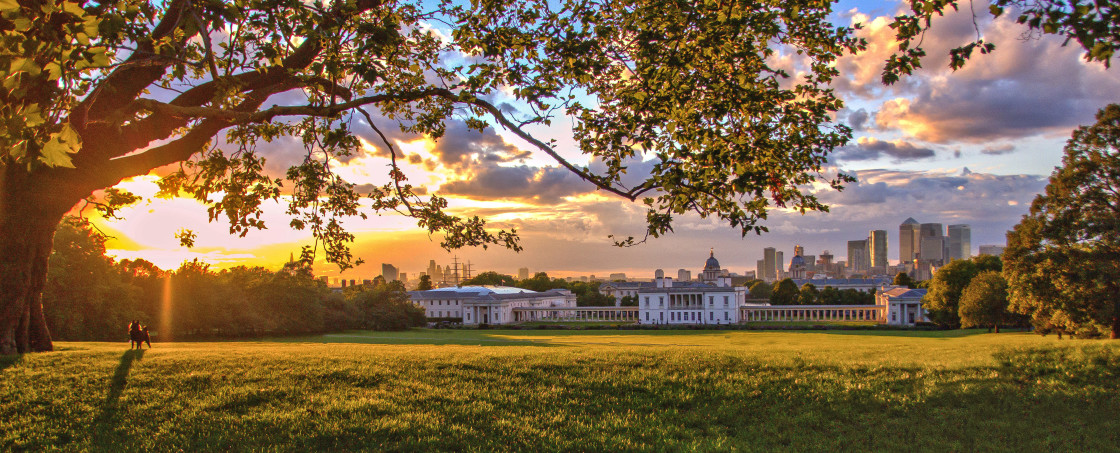 "Greenwich Vista Sunset, London" stock image