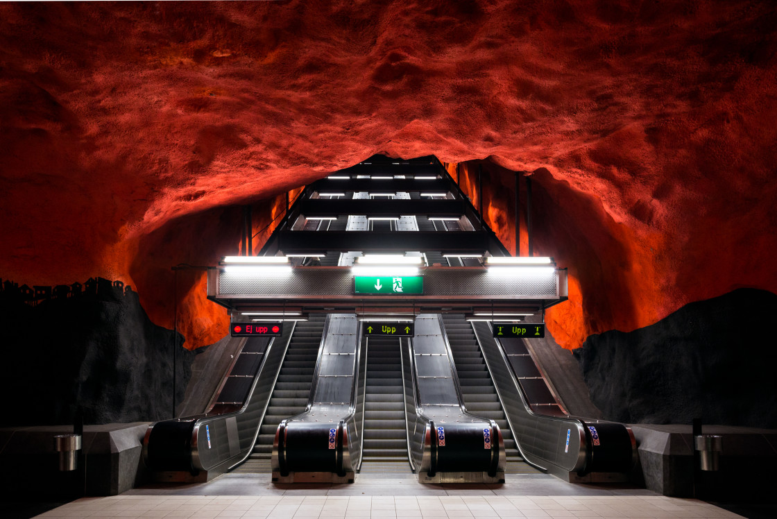 "Stockholms Tunnelbana (Stockholm Metro), Sweden - Solna Centrum Station" stock image