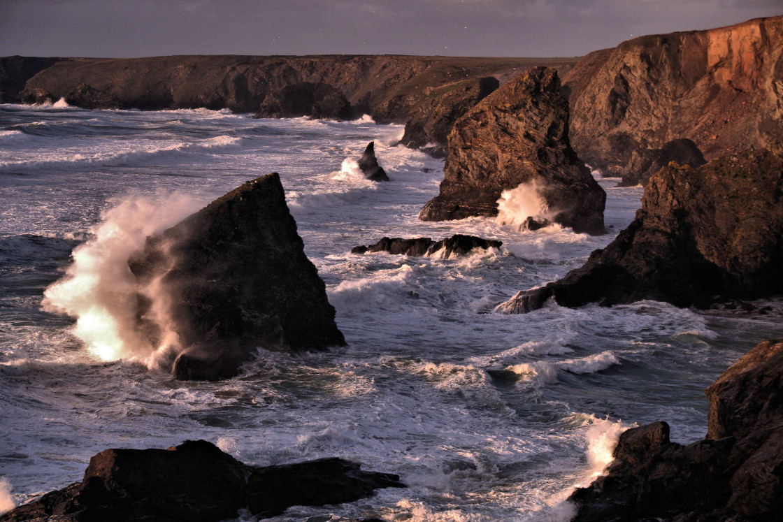 "Stormy Bedruthan." stock image