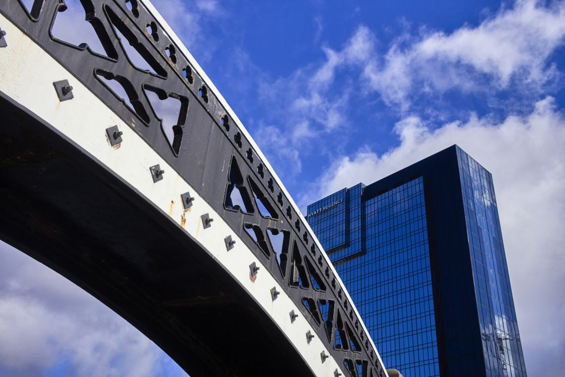 "Bridge over Gas Street basin Birmingham" stock image