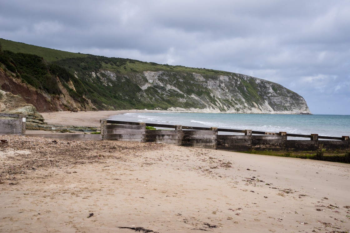 "Ballard Down Cliffs from Swanage Bay" by Gordon England - $12.24 "Ballard Down Cliffs from Swanage Bay" stock image