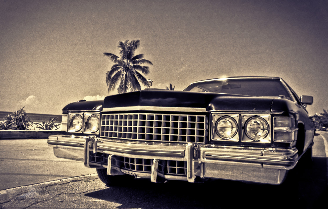 "Vintage Cadillac in Florida" stock image