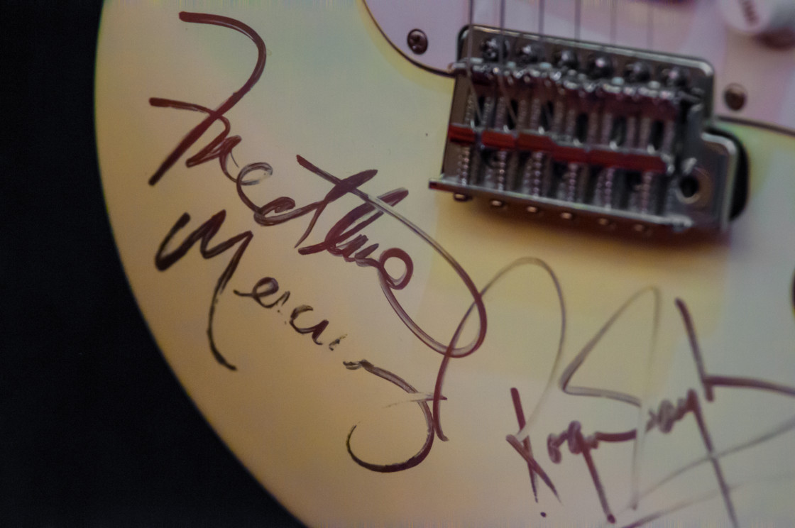 "Queen autographed guitar" stock image