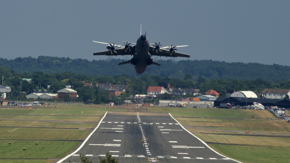 "Airbus A400M 'Grizzly' and A380 Aircraft" stock image