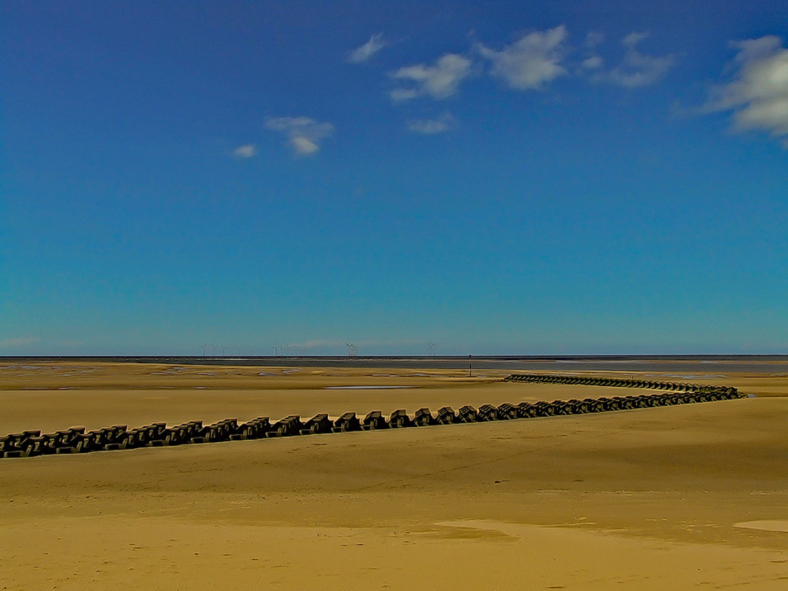 "Coastline Erosion Countermeasures, Wirral Coast" stock image