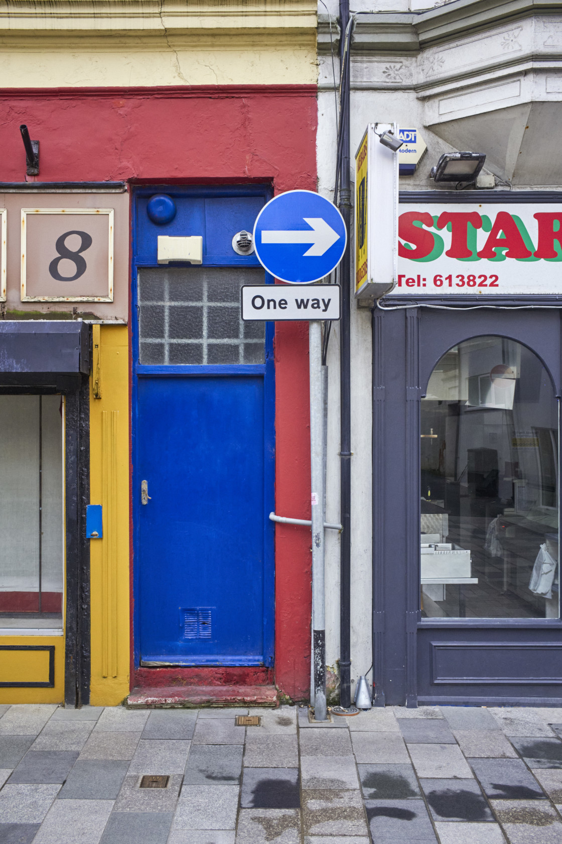 "The blue door" stock image