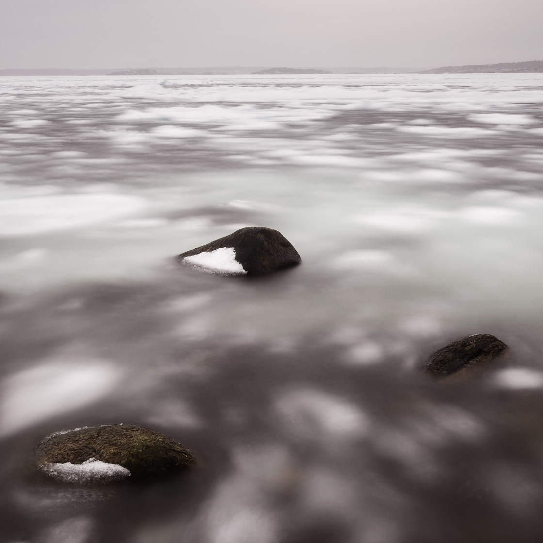 "Frozen water at coast" stock image