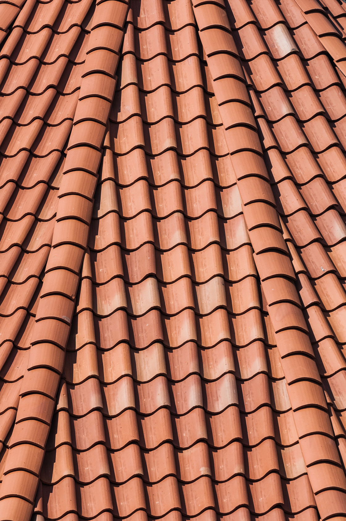 "Close-up of red roof tiles. Sweden." stock image