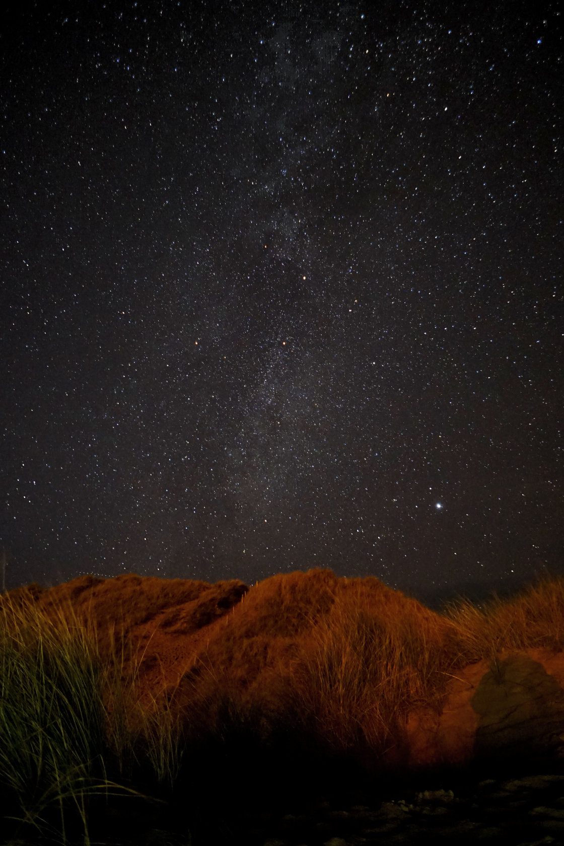 "Night sky over Holywell Bay." stock image