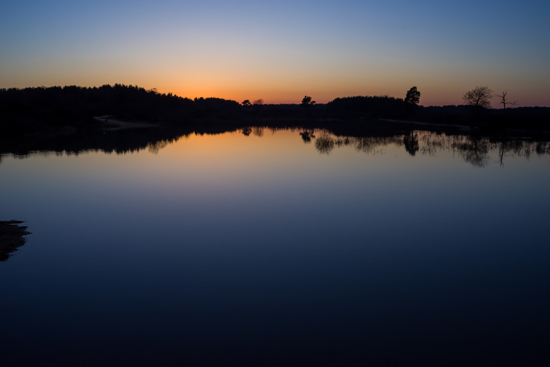 "Caesar's Camp Lake Sunset" stock image