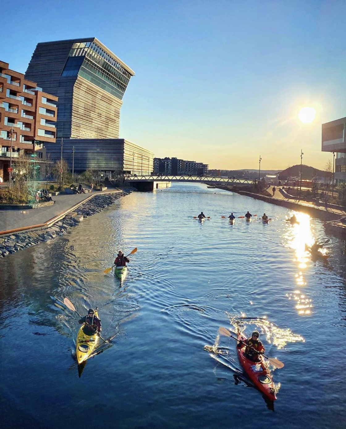 "Urban canoeing" stock image