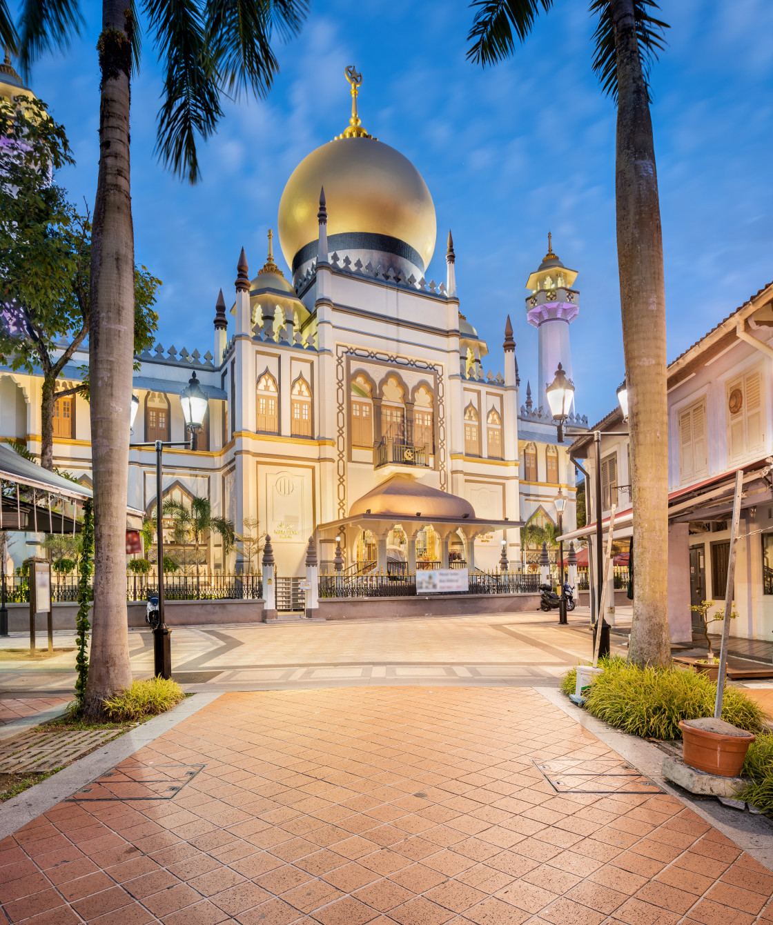 "The Sultan Mosque (Masjid Sultan) taken at dawn, Singapore" stock image