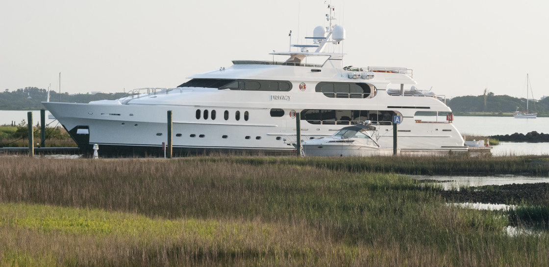 "Tiger Woods Yacht “Privacy” docked in St Augustine Florida" stock image