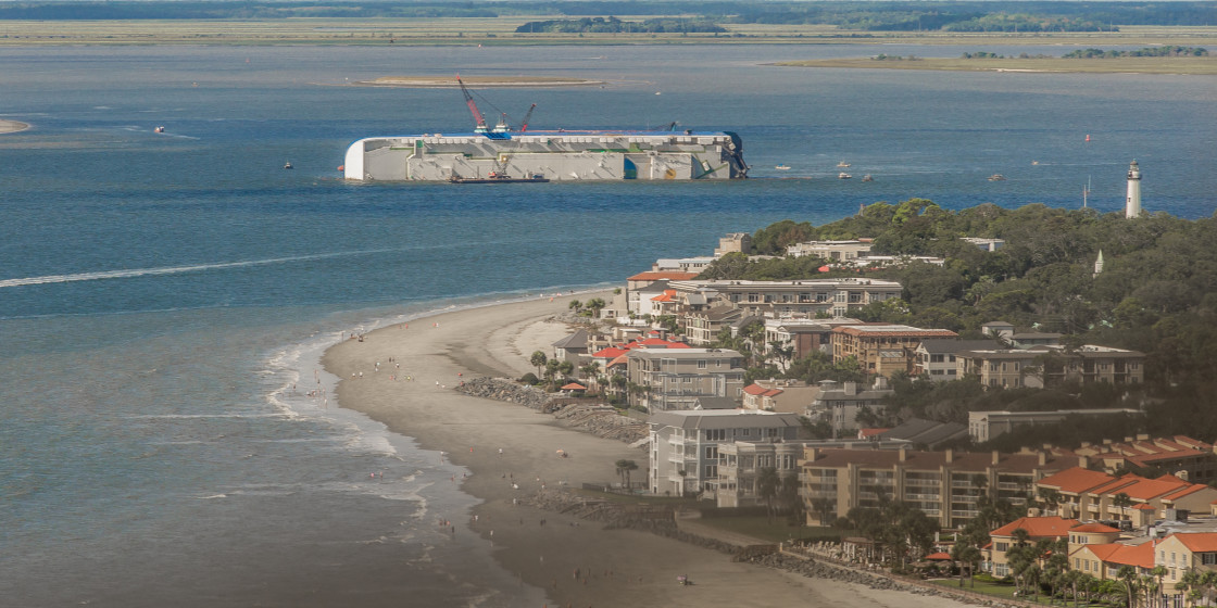 "MV Golden Ray shipwreck St Simons Island" stock image