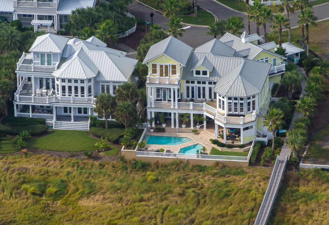 "Saint Augustine Florida Beach House Aerials aerial" stock image