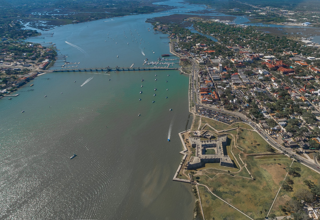 "City of St Augustine aerial" stock image