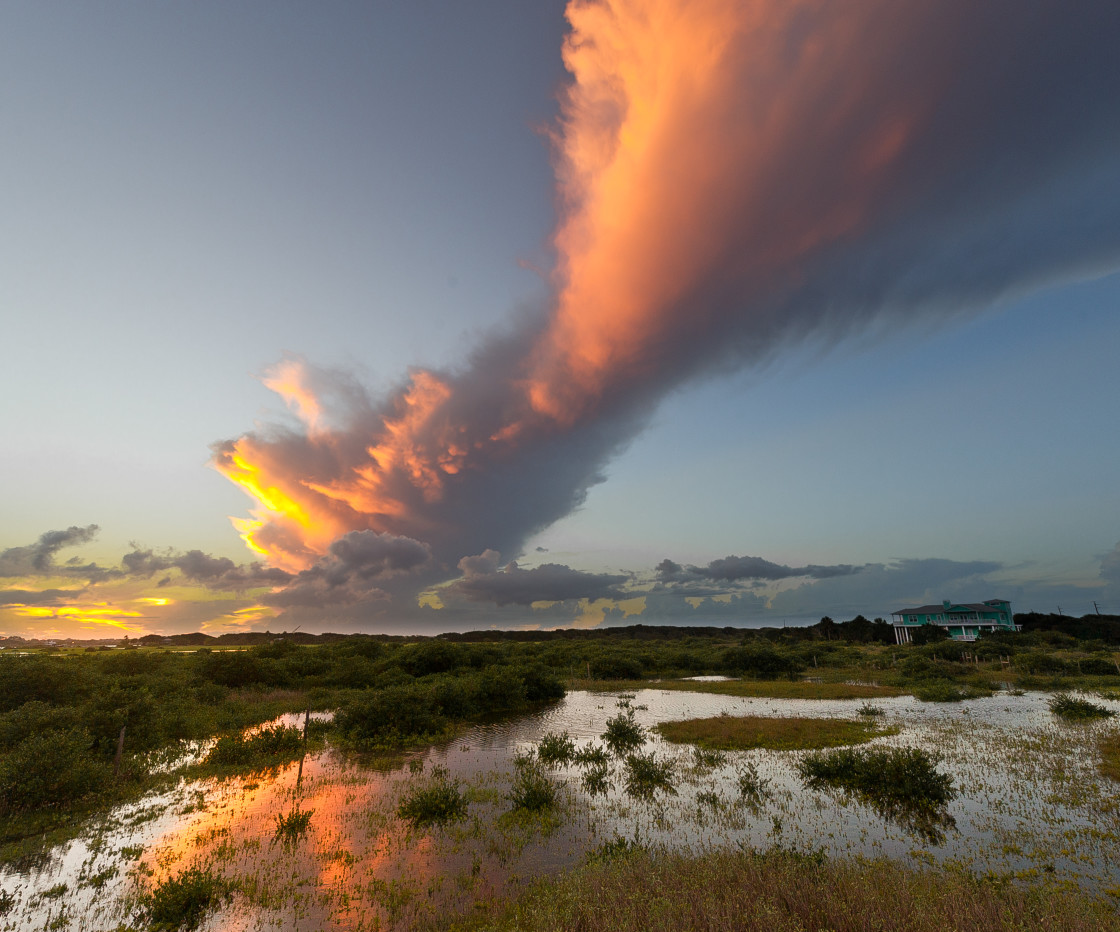 "Florida marsh with clouds" stock image