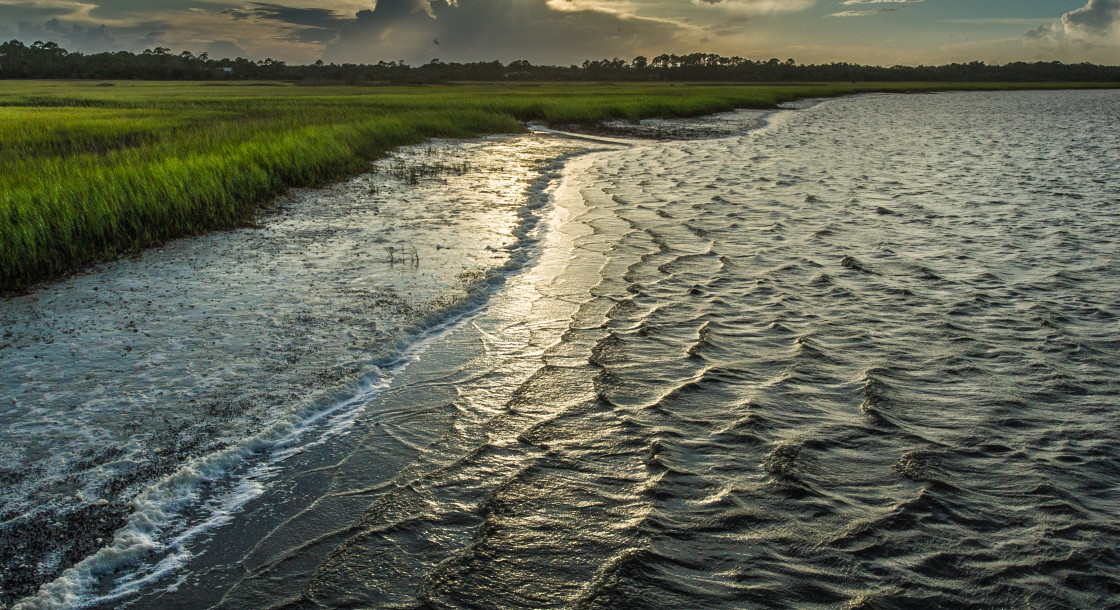 "Intracoastal waterway sunrise" stock image