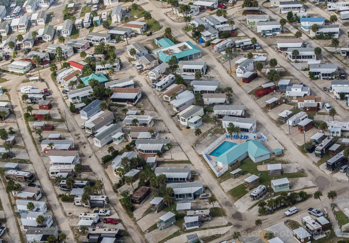 "Aerial Mobile home park in Florida" stock image