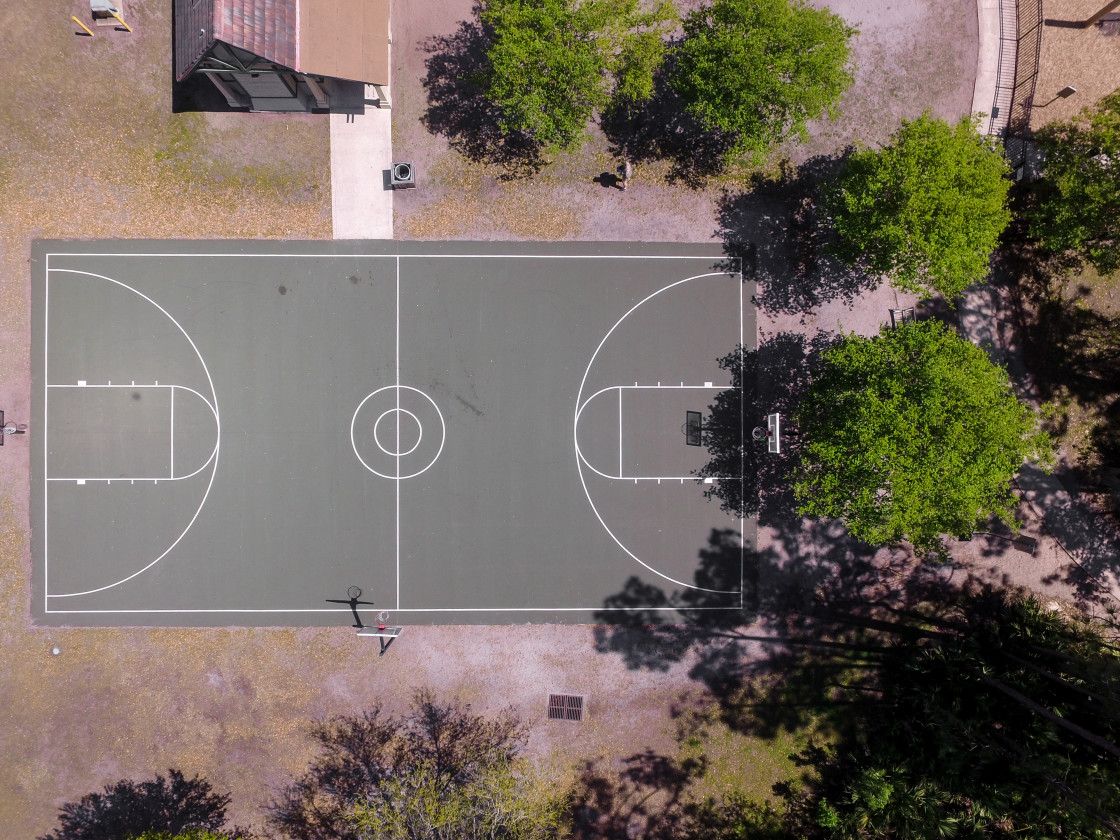 "Basketball court outside" stock image