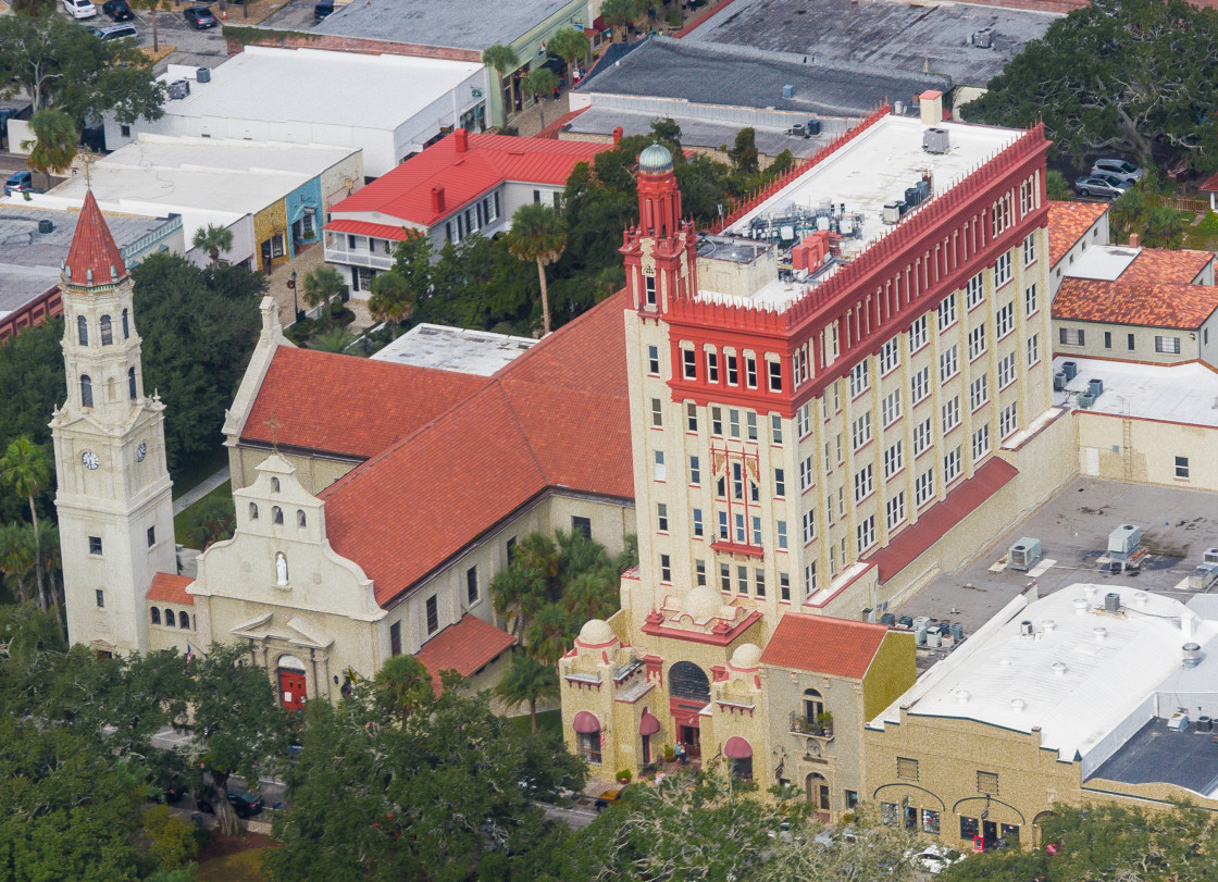 "City of St Augustine aerial" stock image