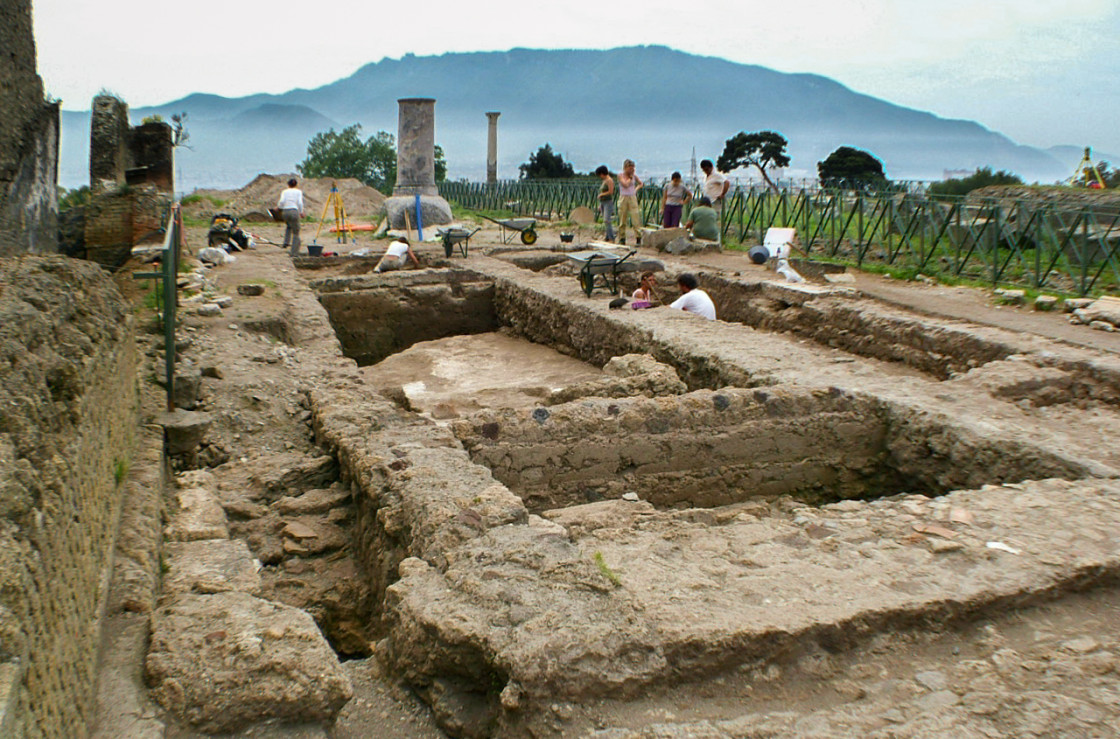 "Archaeology dig – Pompeii Italy" stock image