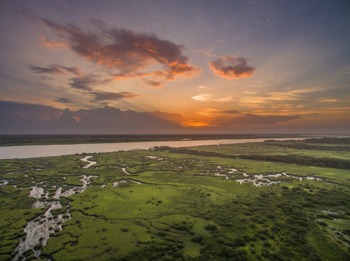 "Florida marsh aerial" stock image