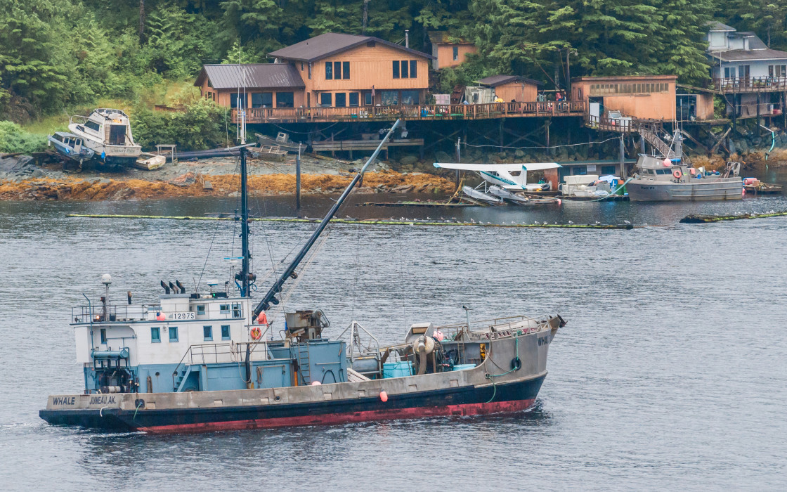 "Working commercial ship in Alaska" stock image