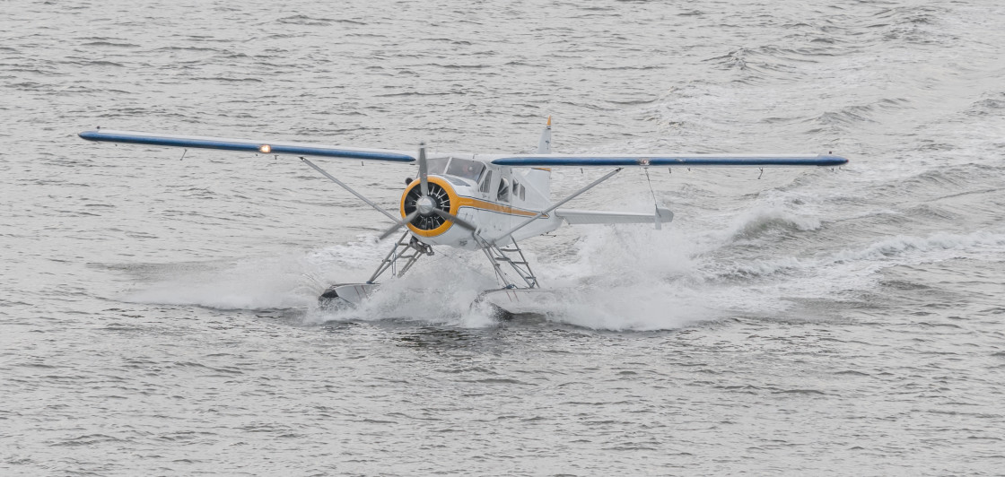 "Seaplane taking off" stock image