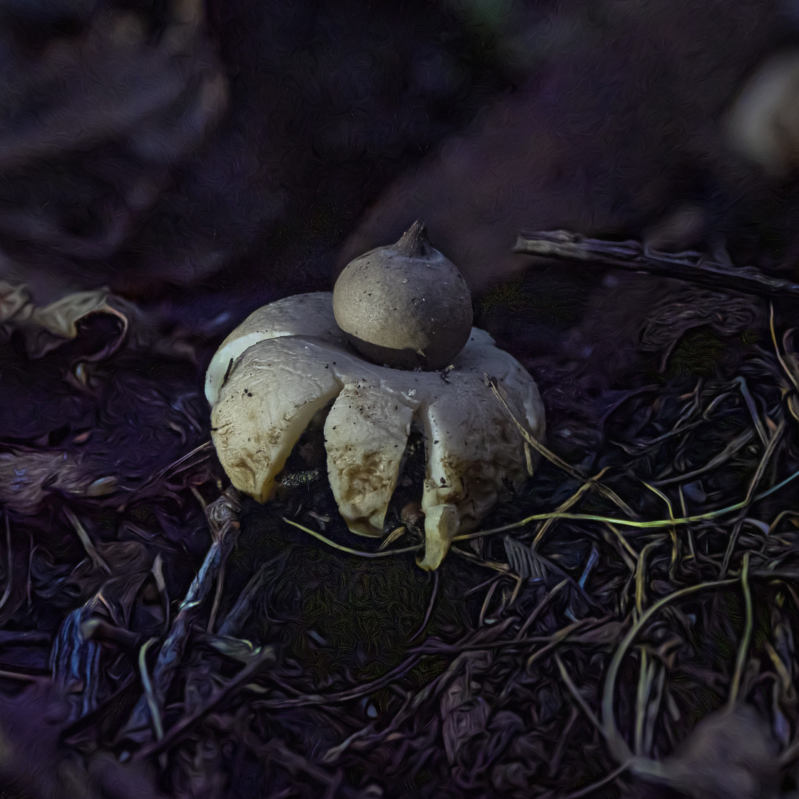 "Earth Star fungus" stock image