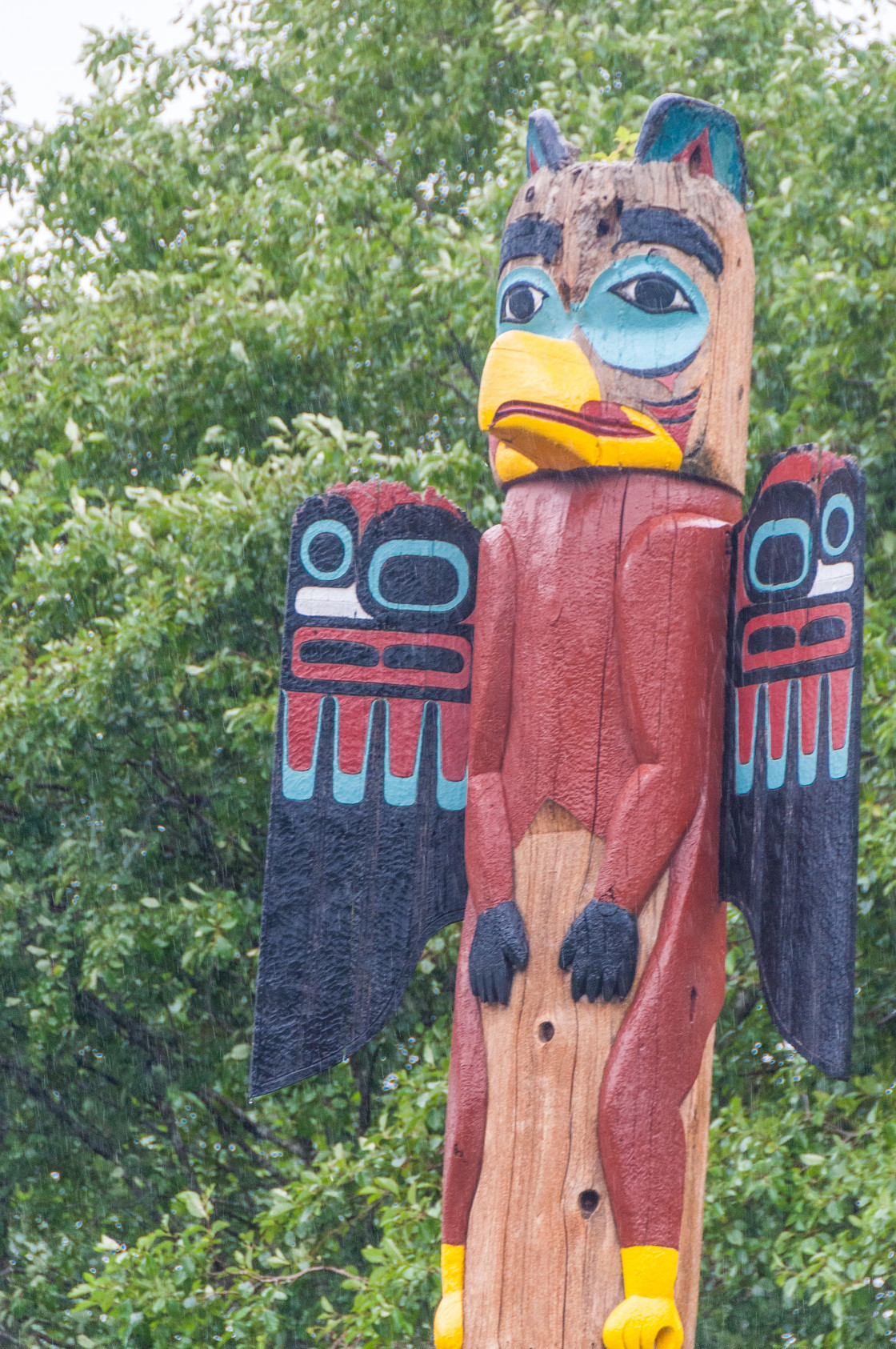 "Native American Totem Poles in Alaska" stock image