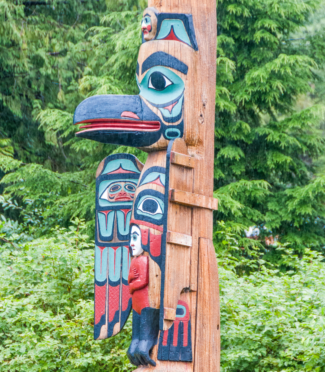 "Native American Totem Poles in Alaska" stock image