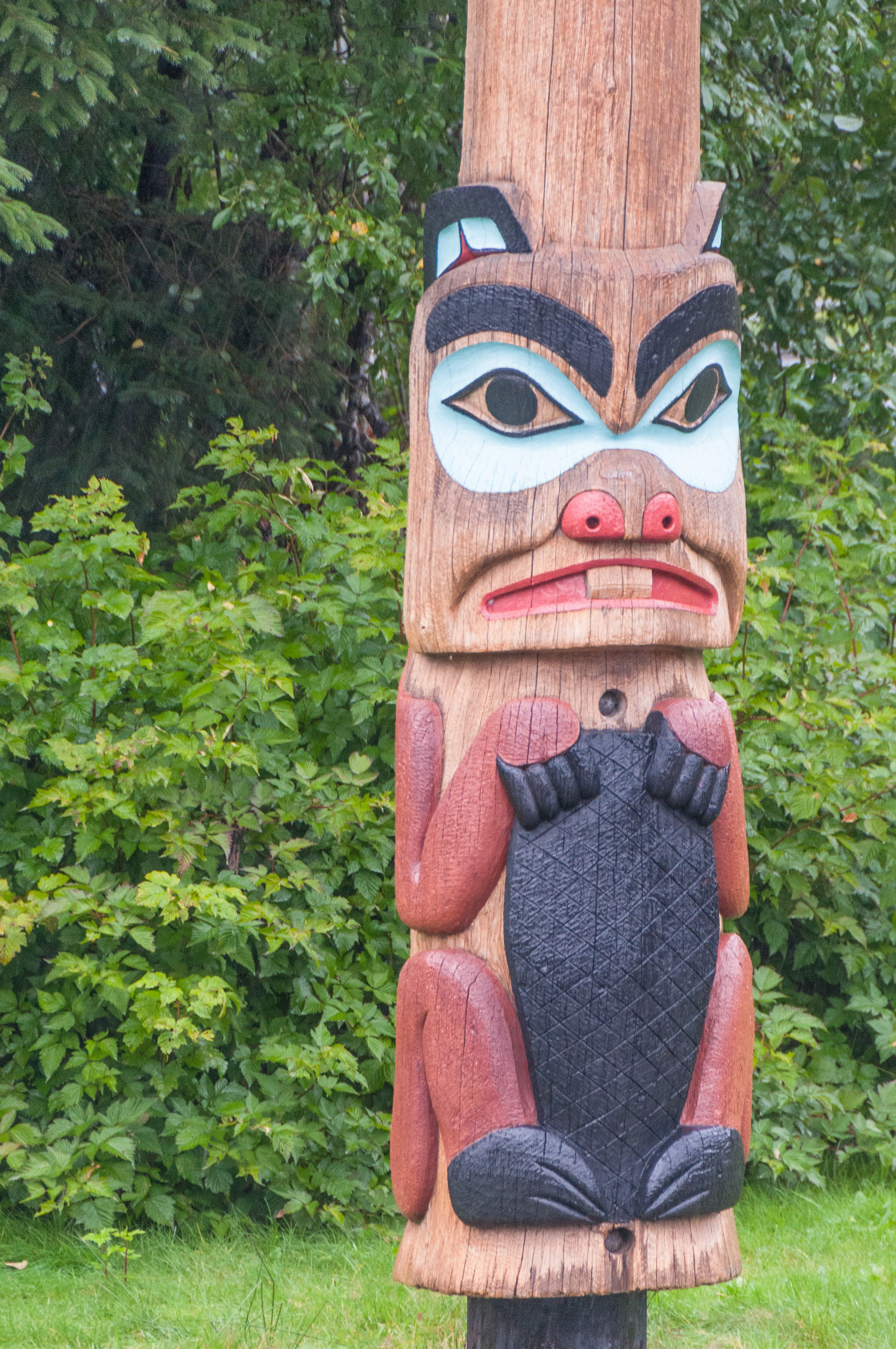 "Native American Totem Poles in Alaska" stock image