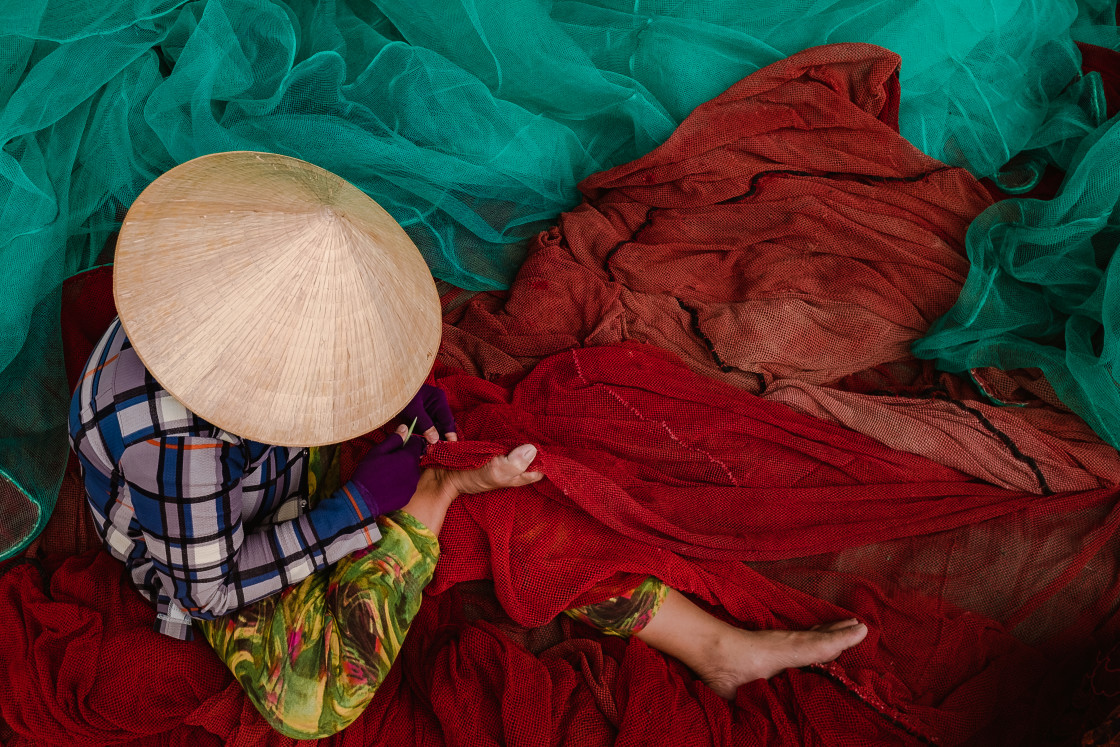 "Mending Nets" stock image