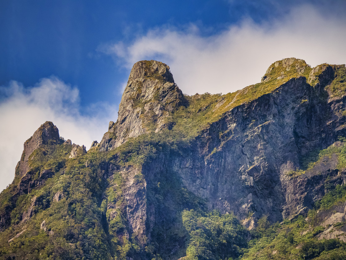 "Milford Sound Rock Formations" stock image