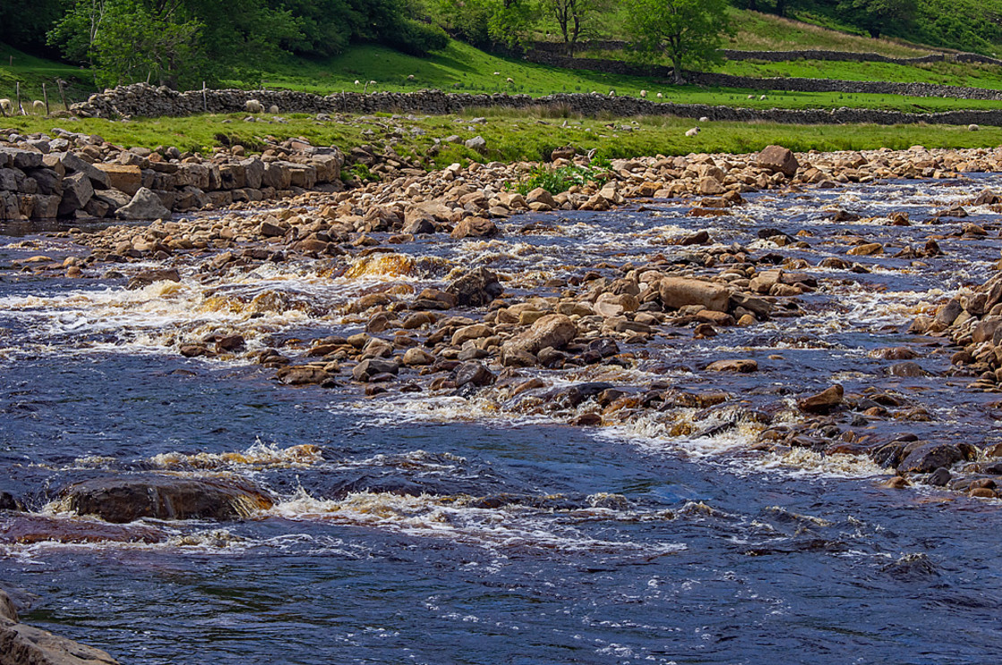 "River Swale, Upper Swaledale, North Yorkshire" stock image