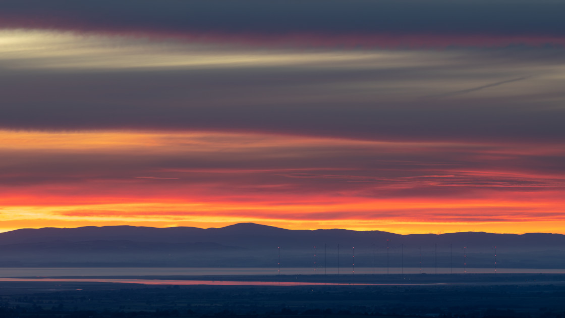 "Sunset over Scottish Hills" stock image