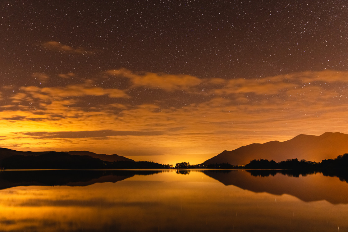 "Derwentwater night reflections 1" stock image