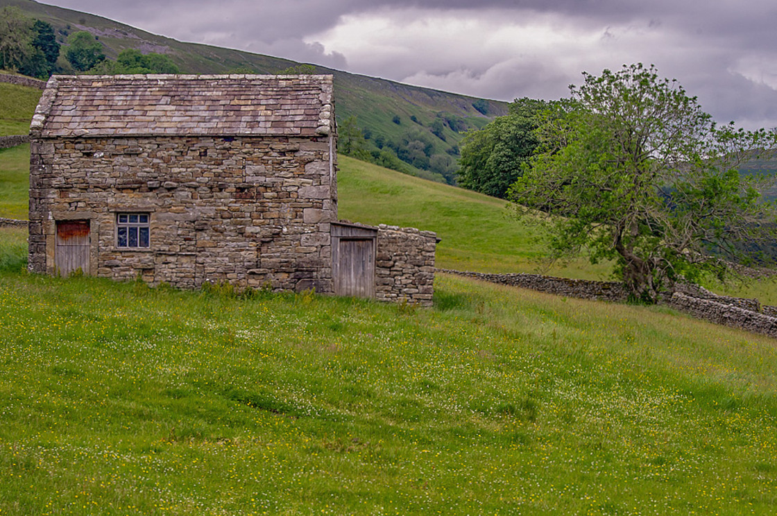 "Shepherds Hut, Muker, Swaledale, Yorkshire" stock image