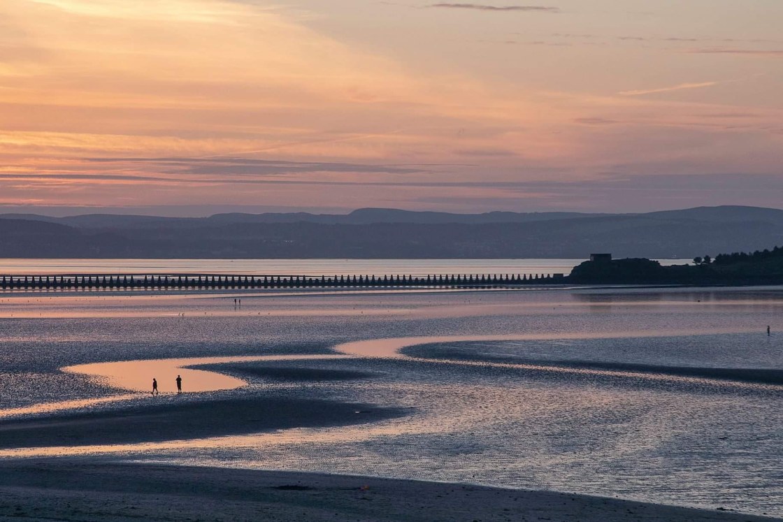 "Sunset Cramond Beach" stock image