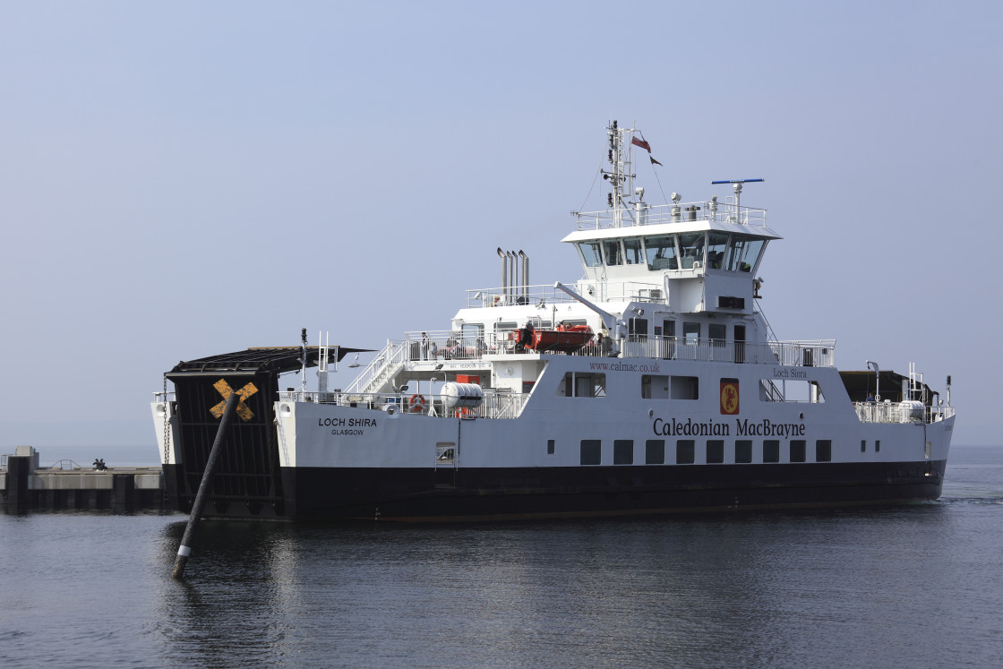 "'Loch Shira' Vehicle Ferry, Largs, Scotland" stock image