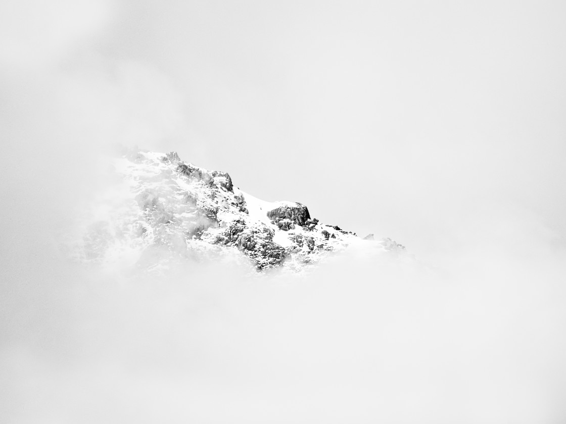 "Snow-capped Mountain - high key" stock image