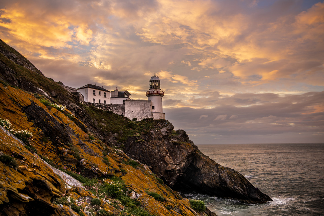 "Wicklow Head Lighthouse" stock image